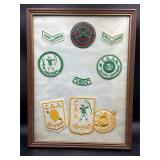 Framed Bowman & rifle association patches