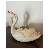 Large Italian vintage ceramic swan planter