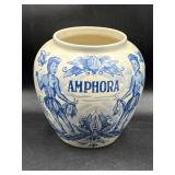 Vtg Delft Blue Holland Amphora Tobacco Jar 7.5'