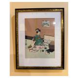 Japanese woodblock print Maiko Girl Tea Ceremony