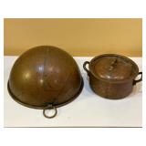 vintage copper pot & bowl