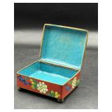 vintage Chinese cloisonnï¿½ hinged trinket box
