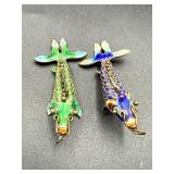 vintage articulated Chinese koi fish pendant