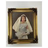 Vintage framed portrait bride on wedding day