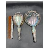 Vintage vanity set brush comb mirror