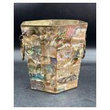 Vintage Alpaca Taxco Mexico Abalone Shell Cachepot