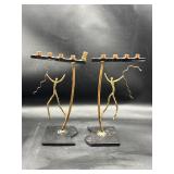 2pc sculptural menorah Infinity Art in Metal