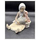 Lladrï¿½ Girl with Turkey porcelain figurine