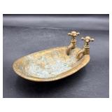 VINTAGE BRASS Bathtub Bathroom Soap Dish Holder