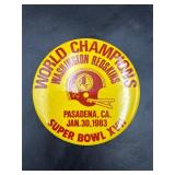 1983 Washington Redkins Super Bowl XVII BUTTON