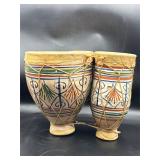 hand-painted Moroccan tam-tam double drums