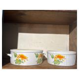 Seymour Mann watercolor chrysanthemum baking dish