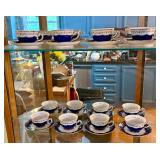 8 Vintage Zsolnay  Pecs, Hungary cups & saucers