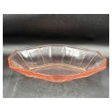 Vintage pink Depression glass dish