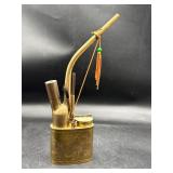 Chinese water pipe is crafted from brass