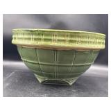 #4 vintage McCoy green Windowpane mixing bowl