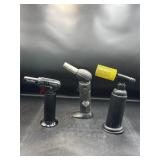Lot of 3 torches - butane torch lighters