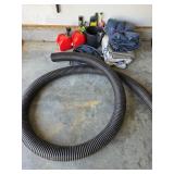 Tarps gas cans drain pipe and more