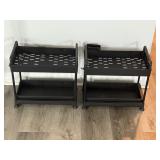 Under sink black 2-tier sliding storage