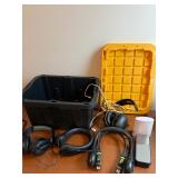 Tote of headphones and more