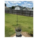 Shepherds hook plastic planter and stand