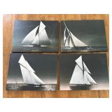 Sail boats on canvas