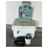 Cooler, pool float, air pump and more