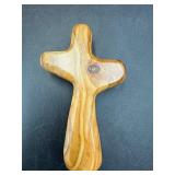 hand-carved olivewood 'clinging' 'comfort' cross