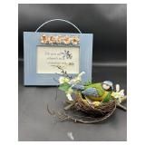 Home decor bird nest & framed print