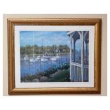 32x26ï¿½ Gazebo on the Harbor print by C Saxe