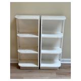 Pair of storage kept shelves