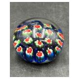 Small vintage art glass paperweight