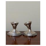 Sterling silver weighted candle holders
