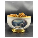 Thomas Kinkade planter & pinecones decor