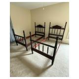 Jenny Lind style spool twin beds