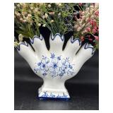 vintage Portuguese ceramic tulipiere vase