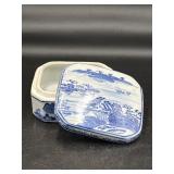 Blue & white trinket box