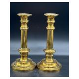 8.5ï¿½ heavy brass candle holders