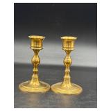 4.5ï¿½ vintage brass candle holders