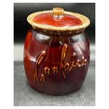 Vtg HULL pottery lidded cookie jar brown glaze