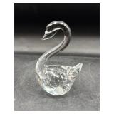 Vintage art glass swan
