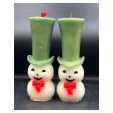 Vintage snowman candles