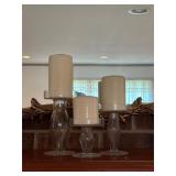 Glass candleholders set of 3