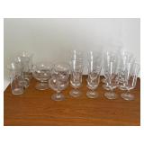 Assorted bar ware glass ware