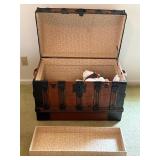 Vintage trunk and plush animals