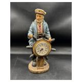vintage nautical sea captain clock ship's wheel