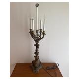 vintage brass candelabra table lamp
