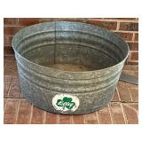Large galvanized tub