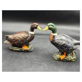 Vintage hand painted ceramic ducks