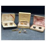 Vintage cuff links tie tac and more
